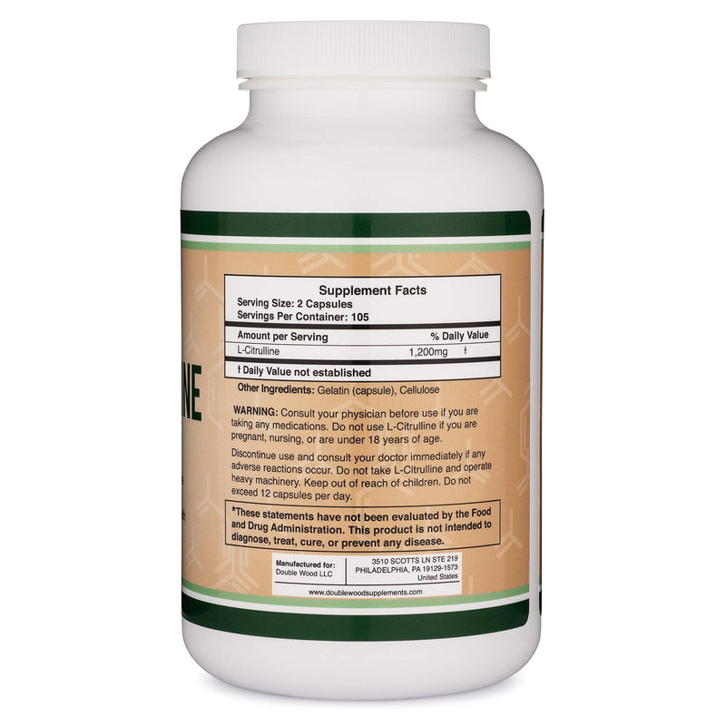L Citrulline Capsules 1,200mg Per Serving, 210 Count (L-Citrulline Increases Levels of L-Arginine and Nitric Oxide) Muscle Recovery Supplement – Improve Muscle Pump by Double Wood Supplements - NewNest Australia