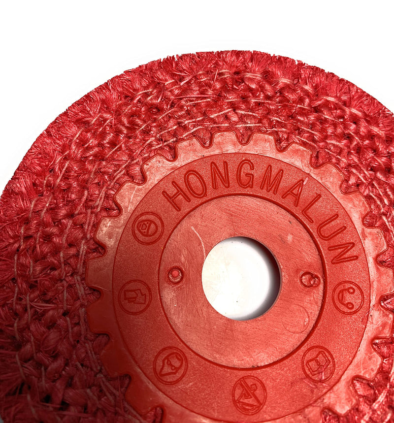 Signi Red Sisal Buffing Disc Deburring polishing Grinding disc for Angle Grinder (5 Pack) (4 inch,5/8" Arbor Hole) Round hole - NewNest Australia