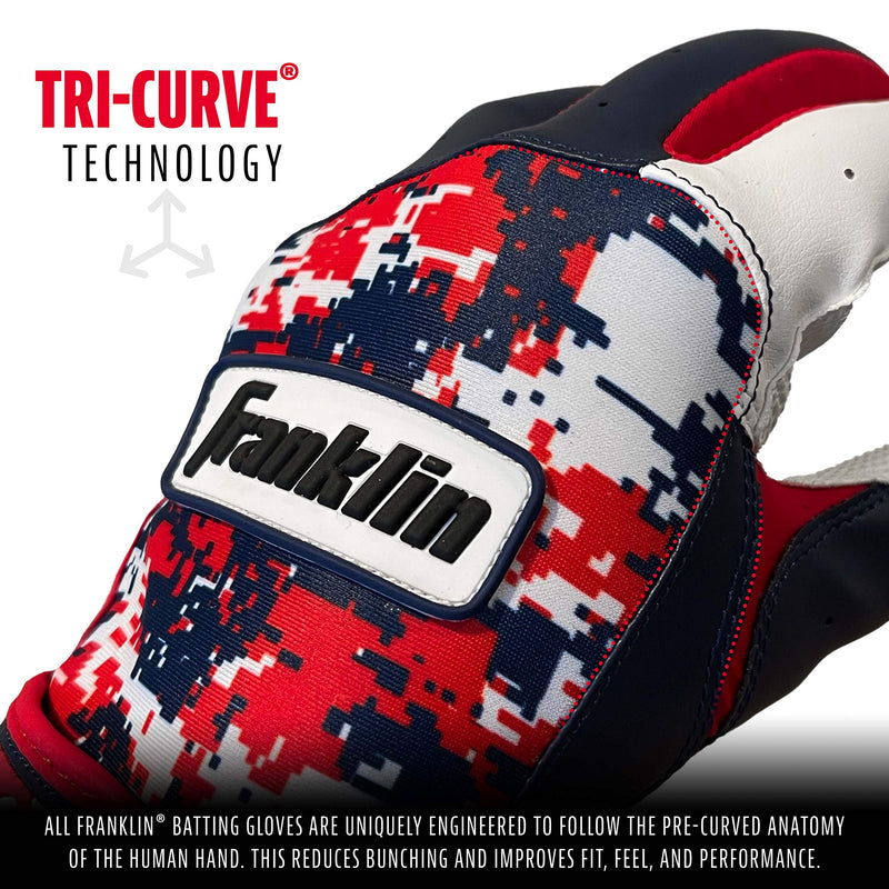 Franklin Sports MLB Batting Gloves White/Navy/Red Small Digitek Adult - NewNest Australia