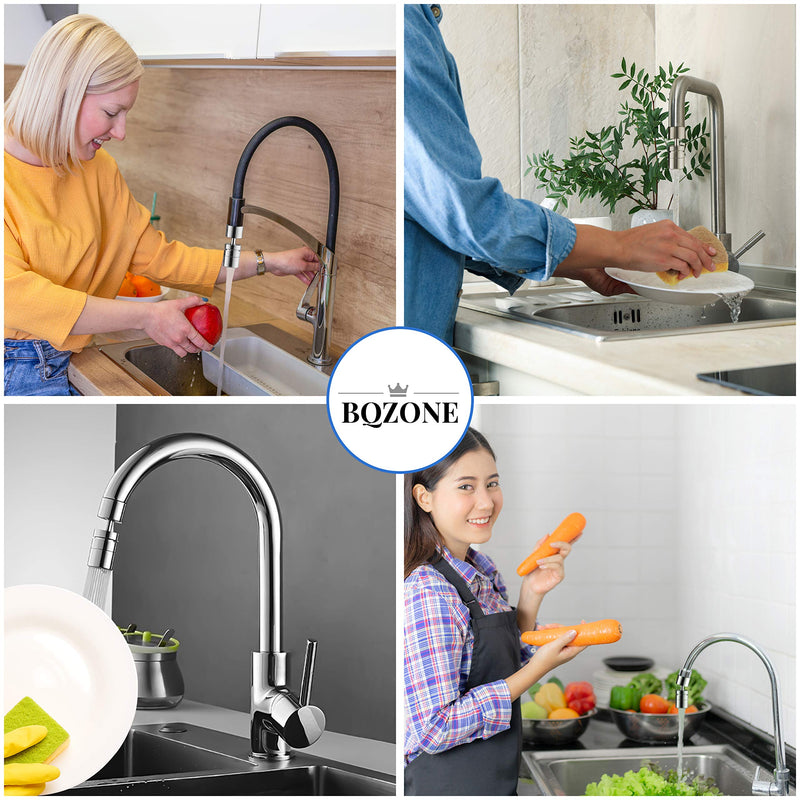 Kitchen Faucet Sprayer Head Attachment - BQZONE 360° Rotatable Solid Brass Moveable Kitchen Tap Head - Dual-function 2-Flow Kitchen Sink Aerator - Easy to Wash Dishes Wash Vegetables and Wash Fruits - NewNest Australia