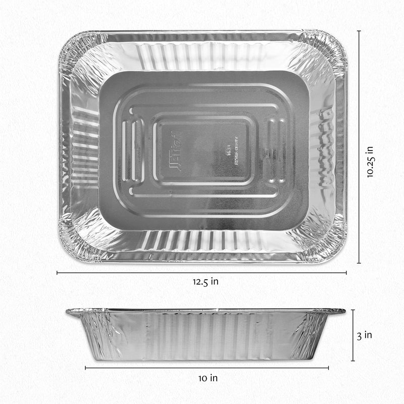 NewNest Australia - Plasticpro Disposable 9 x 13 Heavy Weight Aluminum Foil Pans Half Size Deep Steam Table Bakeware - Cookware Perfect for Baking Cakes, Bread, Meatloaf, Lasagna Pack of 10 