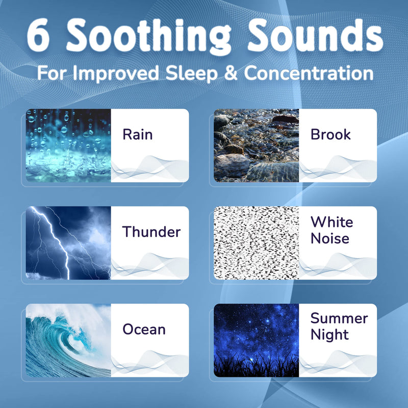 White Noise Sound Machine for Adults, Kids, or Sleeping Baby with 6 Sounds | White Noise Machine for Office Privacy | Portable Sound Machine | Kids Sleep Machine | AC Adapter Included - NewNest Australia