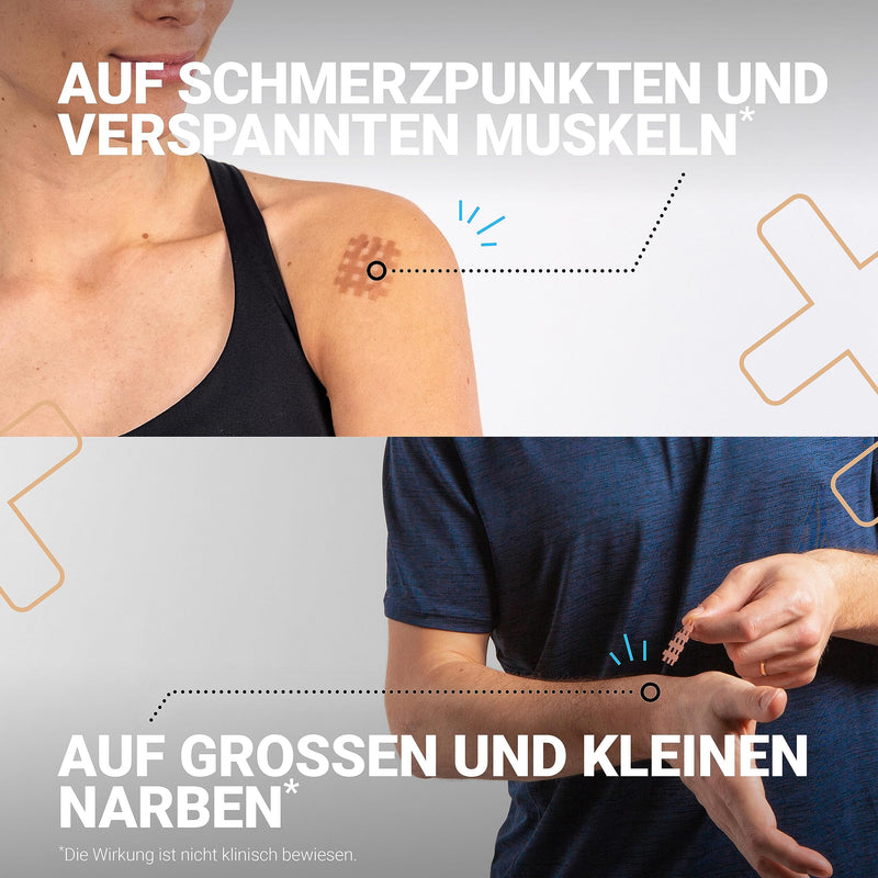 TRUETAPE grid tape/crosstapes - 130 grid plasters in a mix of sizes, acupuncture plasters including instructions, waterproof, strong glue, mix box mix pack - NewNest Australia