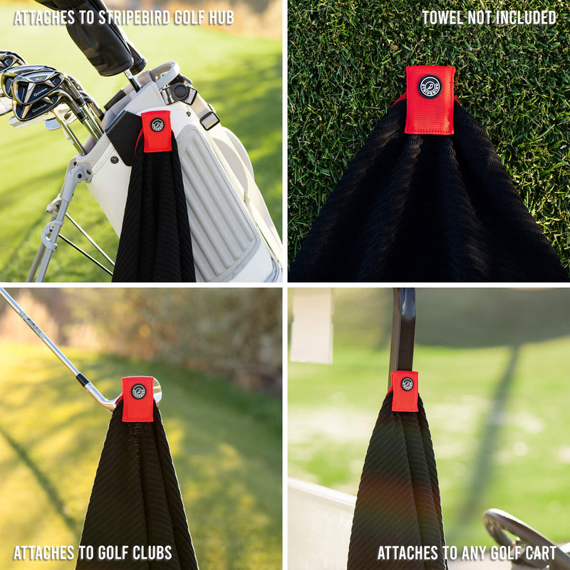 Stripebird - Magnetic Clip for Golf Towel (Major Red) - (Highest Strength Magnet) - Easily Access Golf Towel While You Golf - Attaches to Golf Cart, Clubs or Golf Hub - Removable from Towels Major Red - NewNest Australia