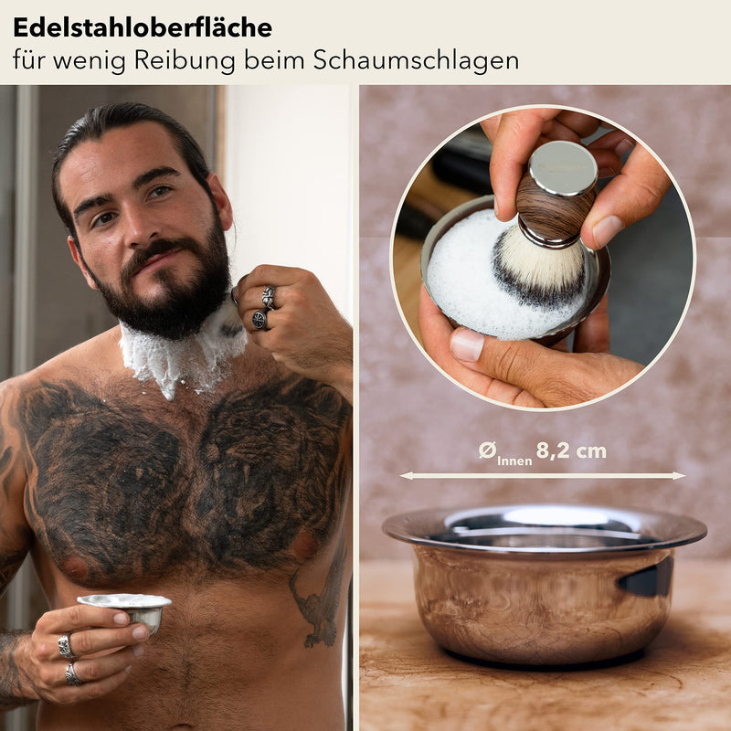 Störtebekker® Premium shaving bowl - stainless steel shaving pot - high-quality bowl for foaming - suitable for any shaving soap - shaving bowl - including high-quality packaging - NewNest Australia