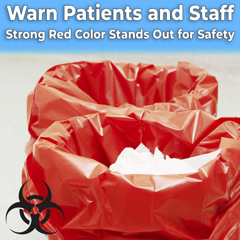 No Leak, Hospital Grade Biohazard Waste Bags 50 Pk. 10 Gallon, 24" Red Trash Liner With Hazard Symbol For Infectious Waste Disposal. Best Small Lab Can Liners for Labeling Biohazardous Trash Safely 50 Count (Pack of 1) - NewNest Australia