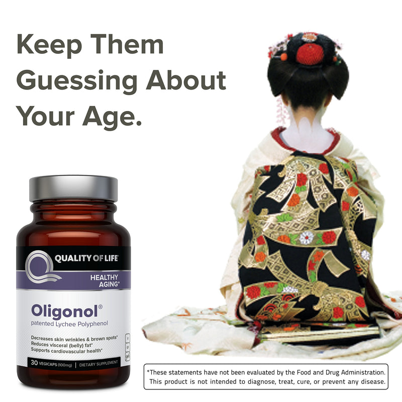 Quality of Life - Premium Anti Aging Supplement- Promotes Cardiovascular Health, Circulation & Youth - Oligonol - Includes Antioxidants- Lychee Fruit Extract - 30 Vegicaps - NewNest Australia