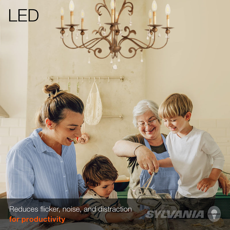 SYLVANIA ECO LED B10 Light Bulb, 40W=4.5W, 7 Year, 300 Lumens, Non-Dimmable, Clear, 2700K, Soft White - 6 Pack (40878) Soft White (2700K) 6 Count (Pack of 1) - NewNest Australia