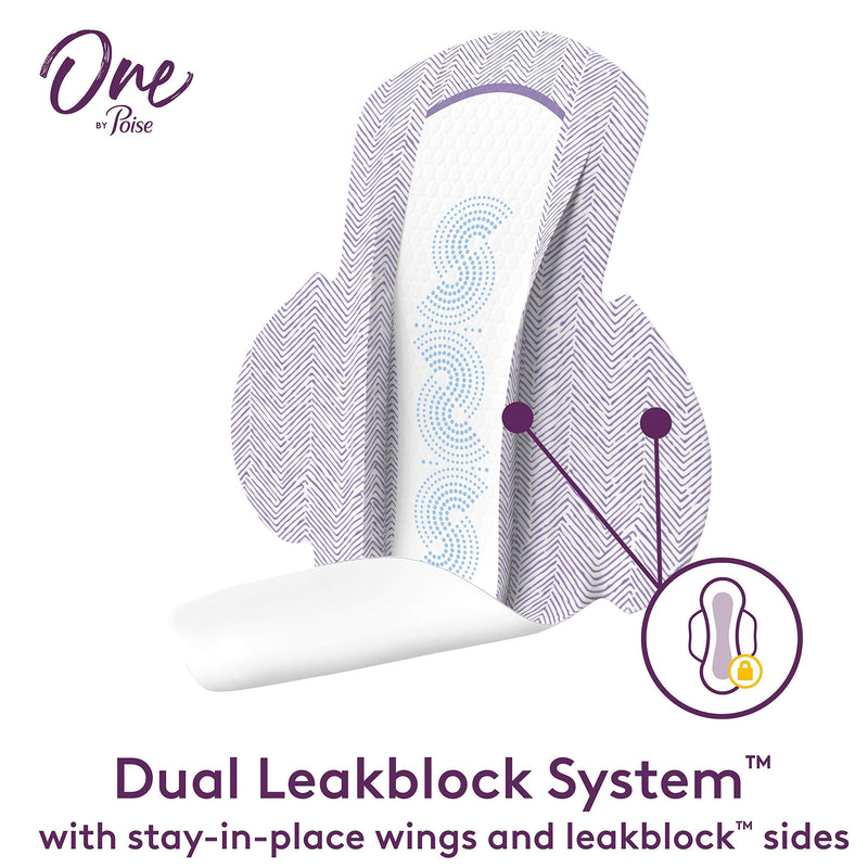 One by Poise Feminine Pads with Wings (2-in-1 Period & Bladder Leakage Pad for Women), Heavy Absorbency, 18 Count Ultra Thin Heavy Pads (18 Count) - NewNest Australia
