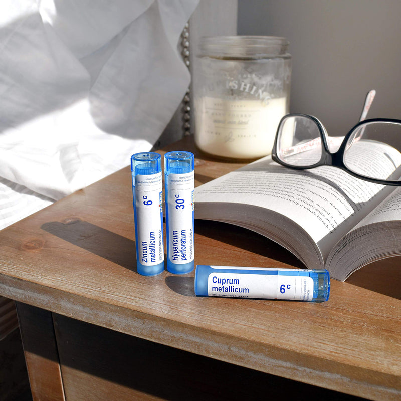 Boiron Leg Pain Relief, 3 Pack of 80-Pellet Tubes, Zincum metallicum 6C Cuprum mettalicum, 6C Hypericum perforatum 30C, Homeopathic Medicine to Relieve Restless Legs Leg Cramps and Shooting Pain, Blue - NewNest Australia