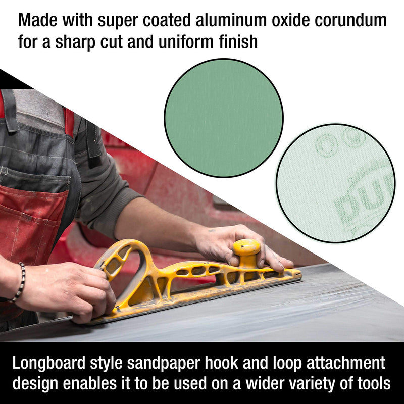 Dura-Gold Premium - 1500 Grit Green Film - Hook & Loop Backing Longboard Continuous Sandpaper Roll, 2-3/4" Wide, 12 Yards Long - For Automotive Detailing, Fine Color Sanding, Long Board Sander Blocks 1500-Grit - NewNest Australia