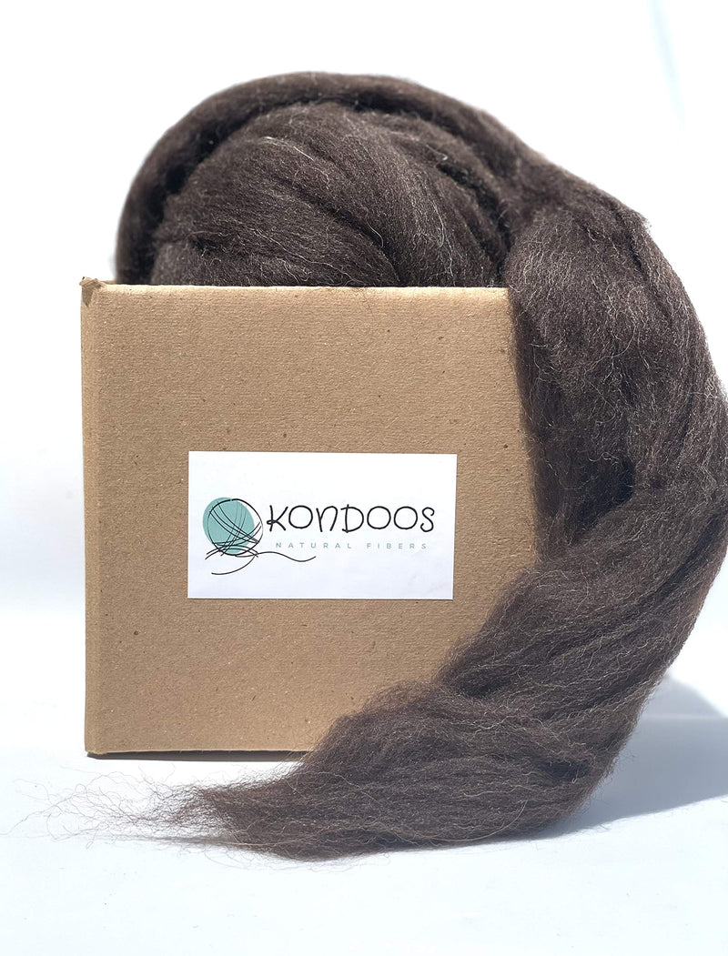 100% Natural Wool roving, 8 OZ. Best Highland Wool fo Needle Felting, handcrafts and Spinning. Natural Colours, un-Dyed. (Dark Chocolate, 8 oz) Dark Chocolate - NewNest Australia