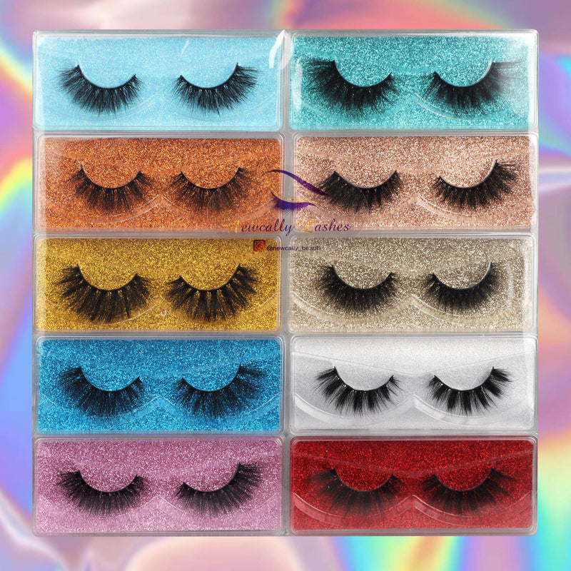 Newcally Lashes False Eyelashes Natural 3D Faux Mink Eye Lashes 10 Pairs 10 Styles Fluffy Wispy Fake Eyelashes Dramatic Handmade Reusable Lashes Pack with 10 Portable Eyelash Boxes - NewNest Australia