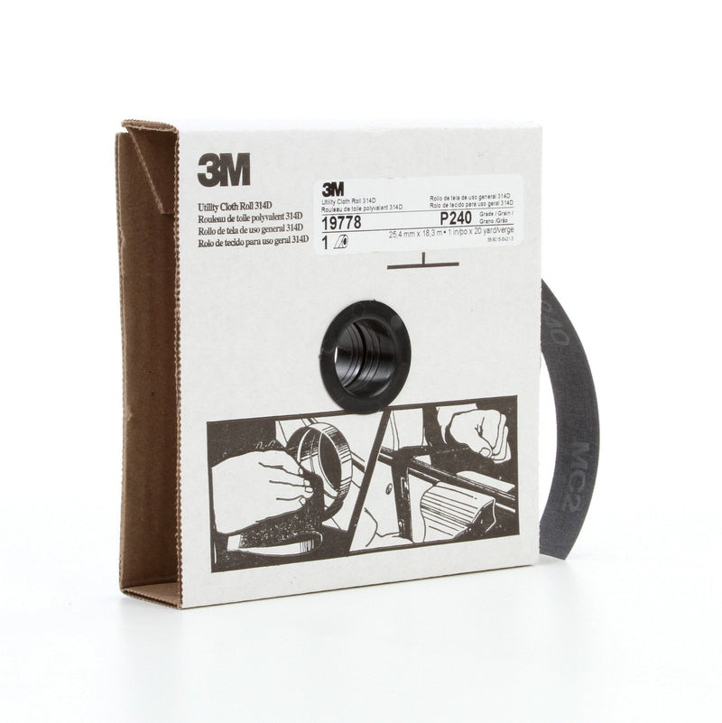 3M Utility Cloth Roll 314D, 1 in x 20 yd P240 J-weight, Maroon - NewNest Australia