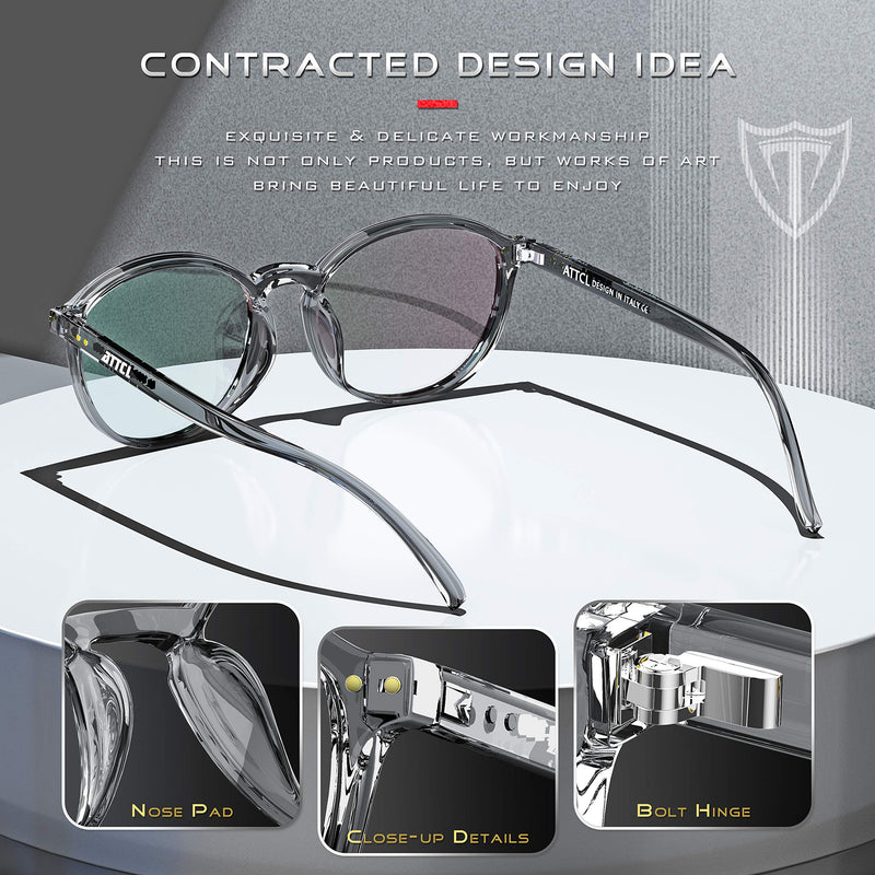 ATTCL Unisex blue light filter glasses computer glasses for blocking UV headaches [reducing eye strain] gaming glasses transparent + gray - NewNest Australia