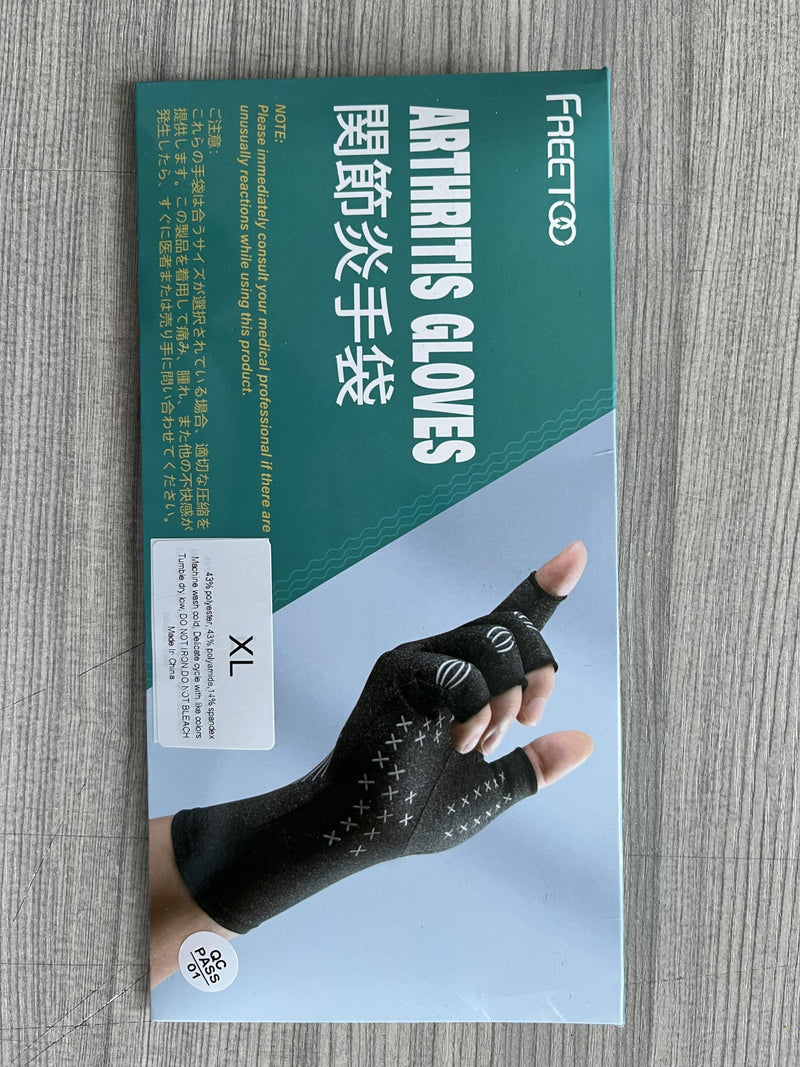 FREETOO Copper Infused Arthritis Gloves, Fingerless Compression Gloves Women/Men, Arthritis Pain Relief for Carpal Tunnel, Rheumatism, RSI, Tendinitis, Hand Pain Typing Gaming Knitted Gloves Gray - NewNest Australia