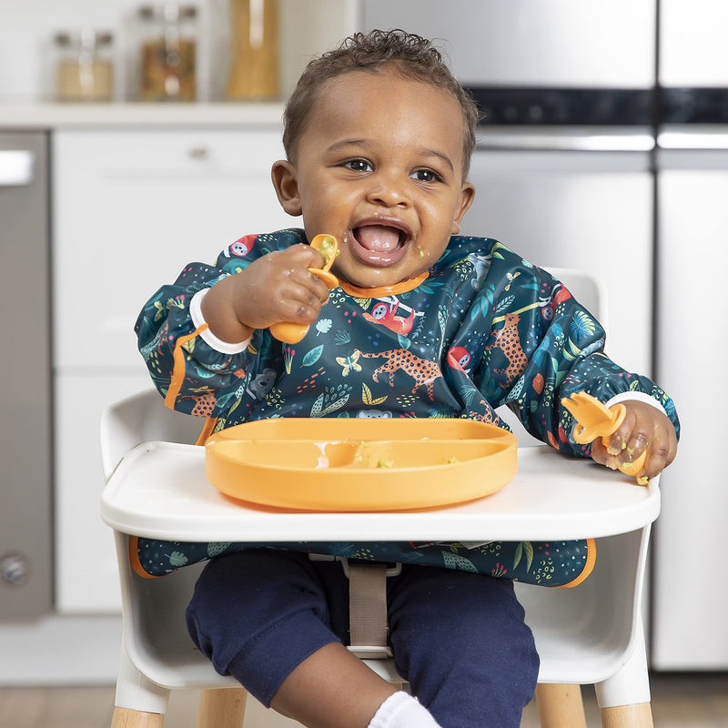 Bumkins Sleeved Bib Baby Bib, Toddler Bib, Smock, Waterproof Fabric, Fits Ages 6-24 Months – Jungle - NewNest Australia