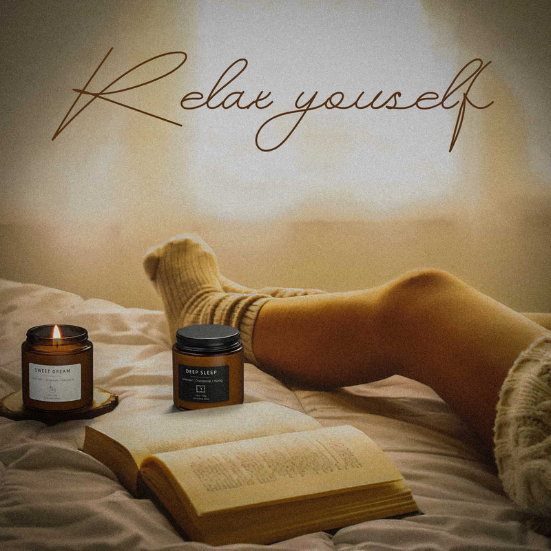 Sleep Candles Gifts for Women, Lavender Scented Candles Gift Set for Anxiety, Lavender Promotes Sleep, Chamomile Relieves Stress, Relaxation Gifts for Women Brown - NewNest Australia