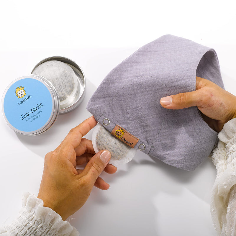 Löwenpads refill packs from Löwenkind - 1 x Snotlout 10 refill pack and 1 x Good Night 10 refill pack - herbal pads for colds, runny noses and problems falling asleep - NewNest Australia
