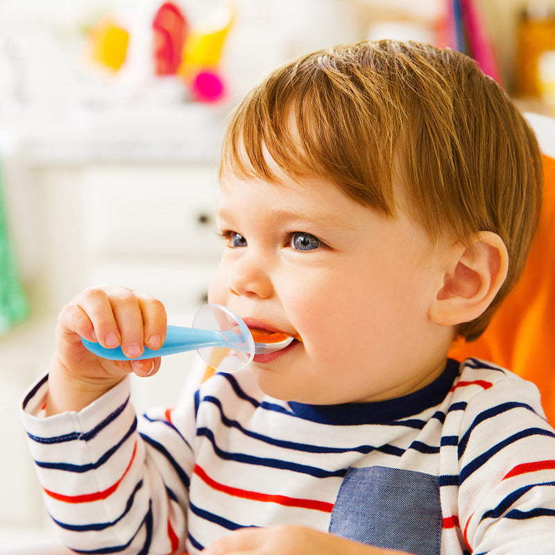 Munchkin Silicone Trainer Spoons with Choke Guard for Baby Led Weaning, 4pk, Blue/Green 1 - NewNest Australia