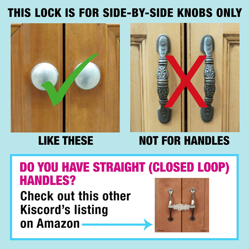 Kiscords Baby Safety Cabinet Locks for Knobs Child Safety Cabinet Latches for Home Safety Strap for Baby Proofing Cabinets Kitchen Door RV No Drill No Screw No Adhesive (Black) - NewNest Australia