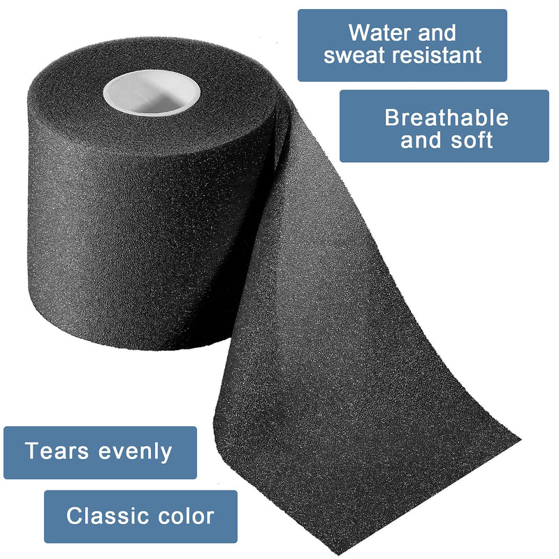 4 Pieces Foam Underwrap Athletic Foam Tape Sports Pre Wrap Athletic Tape for Ankles Wrists Hands and Knees(Black,2.75 Inches x 30 Yards) Black 2.75 Inch x 30 Yards - NewNest Australia