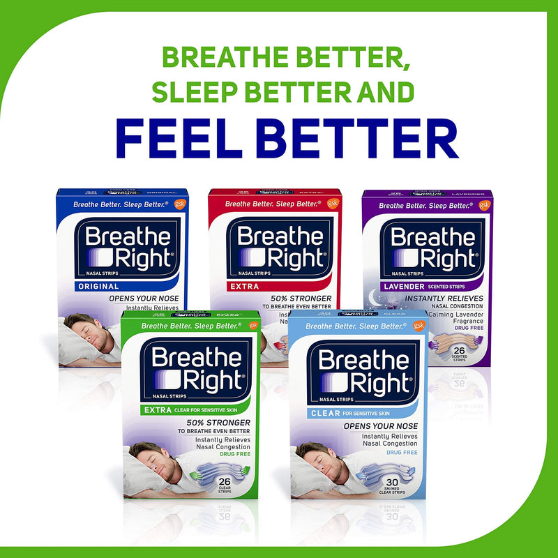 Breathe Right Extra Strength Clear Drug-Free Nasal Strips for Congestion Relief 26 Count (Pack of 1) - NewNest Australia