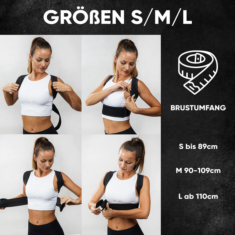 Posture Corrector For Men And Women, 3-In-1 Back Straightener And Back Support For Perfect Posture And Shoulder Pain, Adjustable Shoulder Strap With Fitness Band And Premium Video Course (M) - NewNest Australia