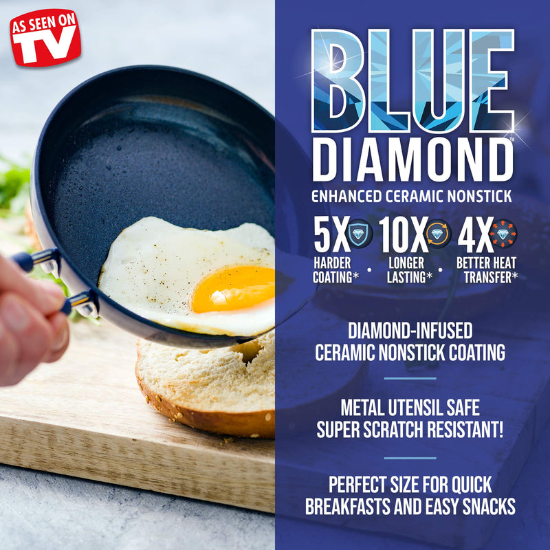 Blue Diamond Cookware Diamond Mini Ceramic Egg Pan, 0 Blue - NewNest Australia