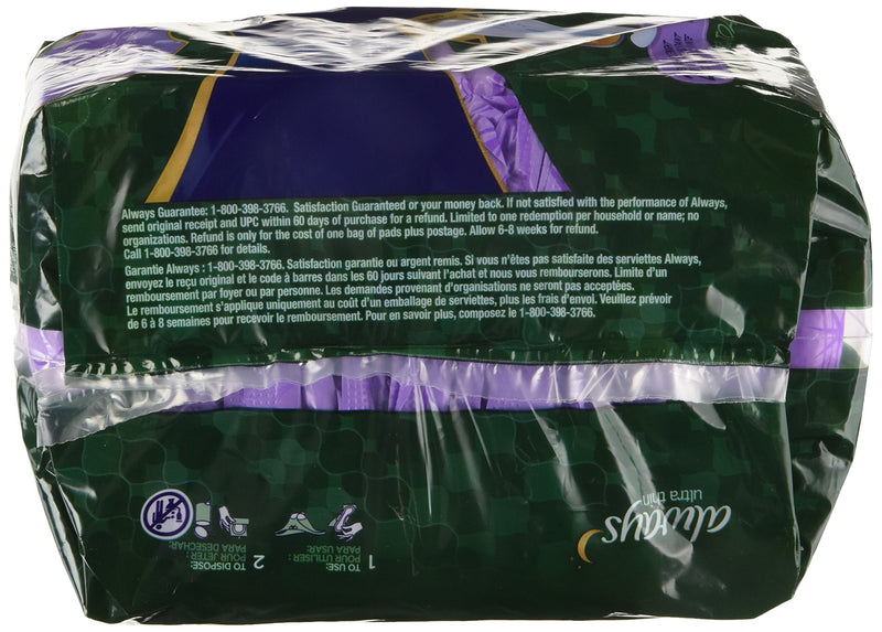 24 Count, ALWAYS Ultra Thin Size 5 Extra Heavy Overnight Pads with Wings Unscented - NewNest Australia