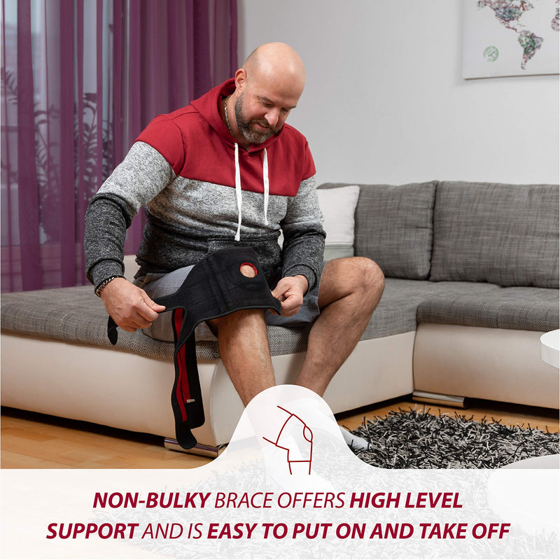 Adjustable Knee Brace Support - Plus Size Knee Brace for ACL, MCL, LCL, Sports, Meniscus Tear. Open Patella Knee Brace for Arthritis Pain and Support for Women, Men (Size 2 Black) Size 2 (Pack of 1) - NewNest Australia