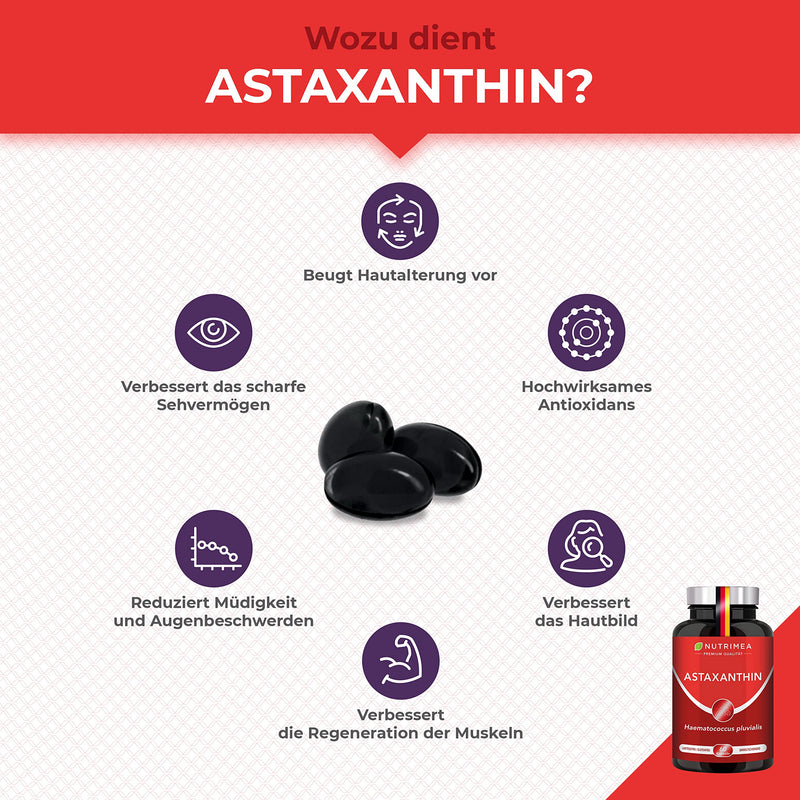 Astaxanthin capsules - Pure astaxanthin - Natural astaxanthin from algae - 60 capsules 4 mg each - Strong antioxidant - NewNest Australia