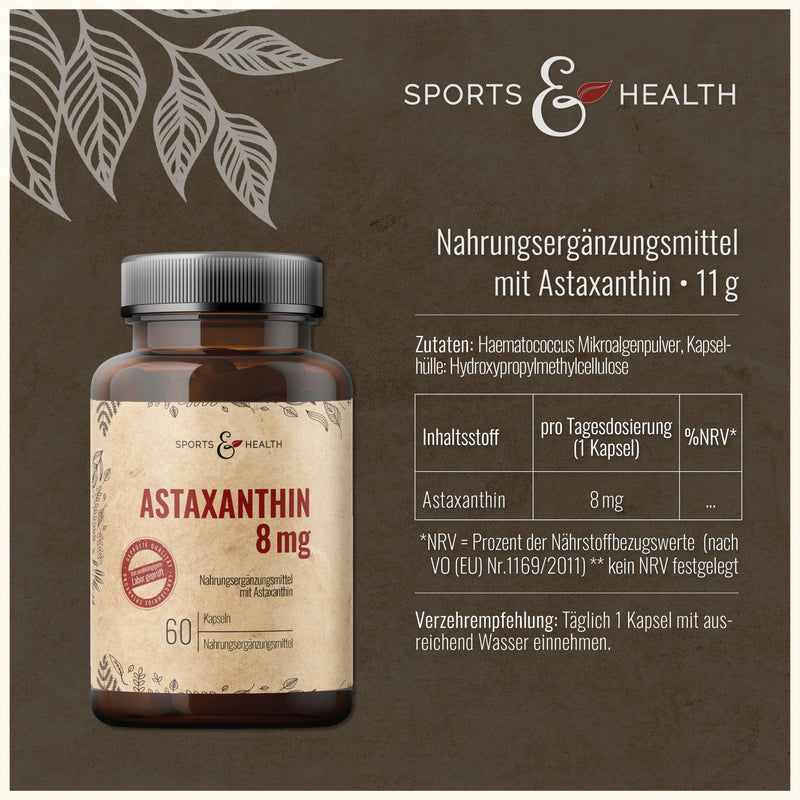 Astaxanthin 8 Mg Depot Capsules - 2 Month Supply - 60 Capsules - High Dose - Vegan - NewNest Australia