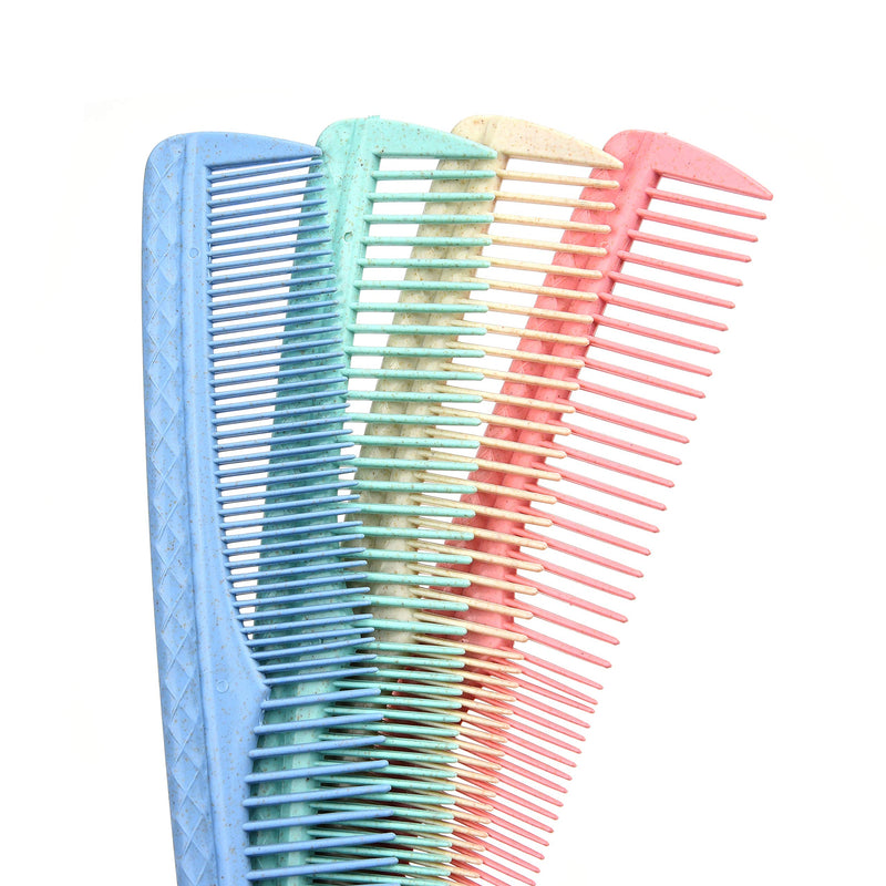 Kare & Kind Hair Combs Set - Colorful 4 pcs Durable Plastic Combs - (7.46 inches) - Coarse and Fine Tooth - For Combing, Hairstyling, Trimming, Cutting - Home and Hair Salons - For Men, Women, Kids - NewNest Australia
