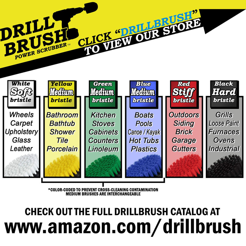 Drill Brush Attachment - Bathroom Surfaces Tub, Shower, Tile and Grout All Purpose Power Scrubber Cleaning Kit –Grout Drill Brush Set – Drill Brushes by Drill Brush Power Scrubber by Useful Products All Purpose Medium-yellow - NewNest Australia