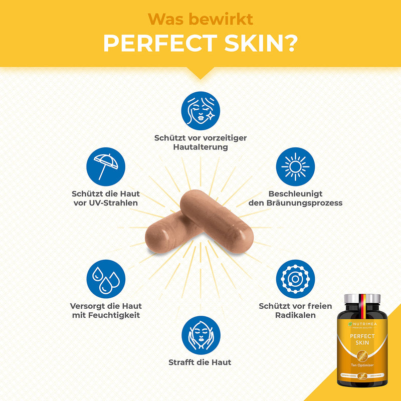 Beta carotene SUN PLUS tanning capsules | 2in1 Natural Tan Bronzer PERFECT SKIN | Natural tan + skin protection | VITAMIN AE Antioxidants Self-Tanning Capsules 100% VEGAN Tanning Booster Sun & Skin Capsules - NewNest Australia