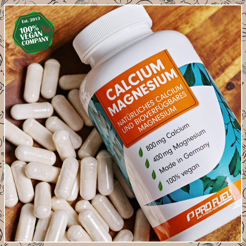 Calcium & Magnesium 2x120 capsules, vegan & high dose with 800mg calcium + 400mg magnesium per day - high bioavailability thanks to natural calcium from red algae and magnesium citrate - Made in Germany 2x 120 capsules - NewNest Australia