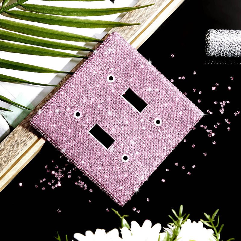 Shiny Rhinestones Wall Plate Cover Light Switch Cover Outlet Covers Wall Plate Cover Light Switch Cover Decorative Bling Light Switch Cover (2-Gang Decorator, Pink) 2-Gang Decorator - NewNest Australia