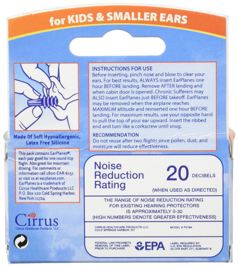 Original Children's EarPlanes by Cirrus Healthcare Ear Plugs Airplane Travel Ear Protection 3 Pair BONUS VALUE PACK - NewNest Australia