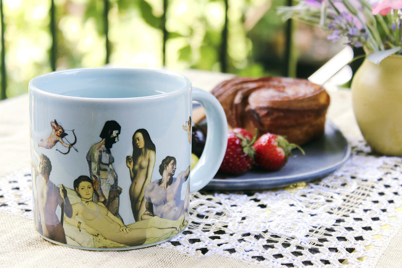 NewNest Australia - Great Nudes Heat Changing Coffee Mug - Add Hot Liquid and Watch the Figures Change From Prudes to Nudes - Comes in a Fun Gift Box Blue 