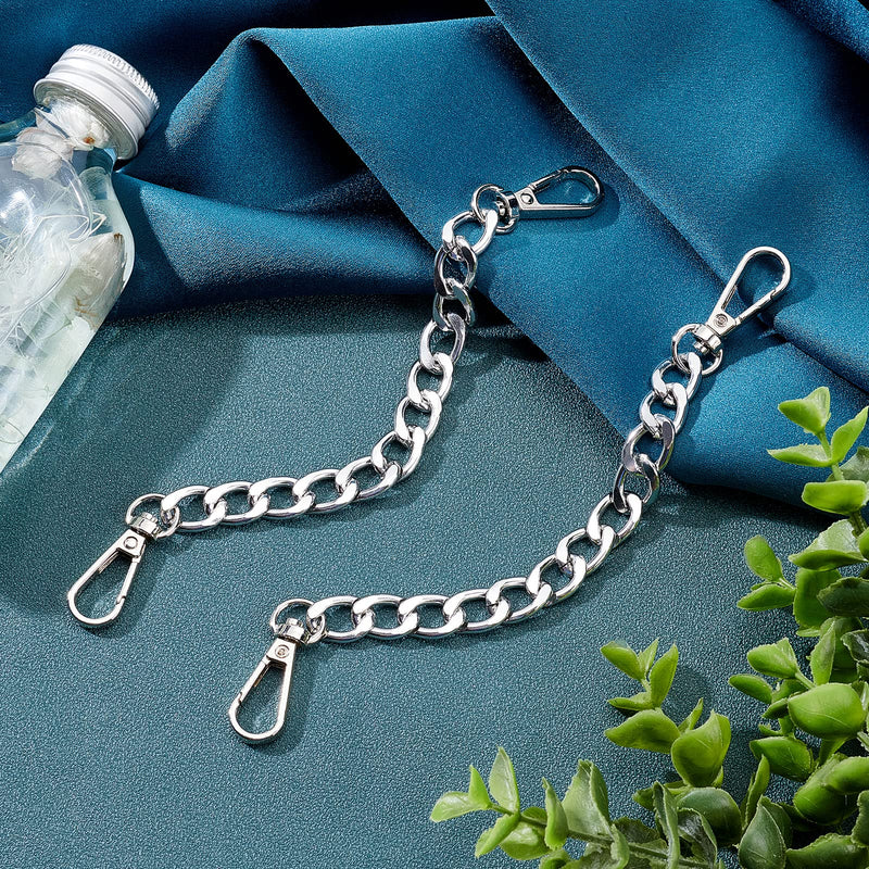 PH PandaHall Silver Purse Extender Chain, 2pcs 8 Inch Aluminum Bag Chain Strap Handle Handbag Accessories with Alloy Swivel Clasps for Handmade Bag Purse Clutches Handles Crossbody Strap - NewNest Australia