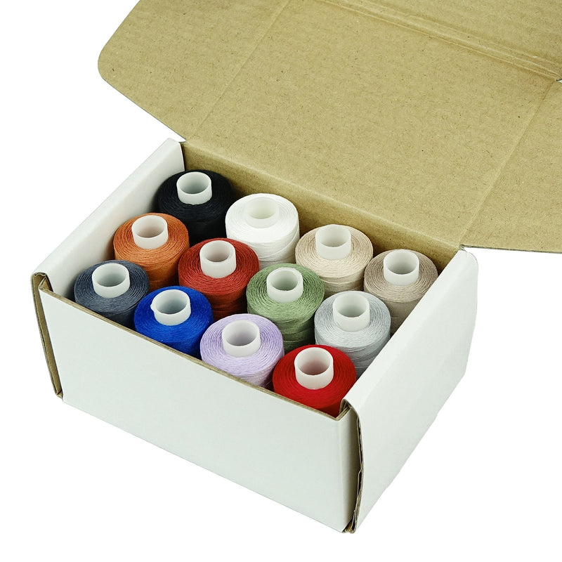 Simthread 12 Multi Colors All Purposes Cotton Quilting Thread 50s/3 Thread for Piecing Sewing etc - 550 Yards Each 12C01 12 Colors #1 - NewNest Australia