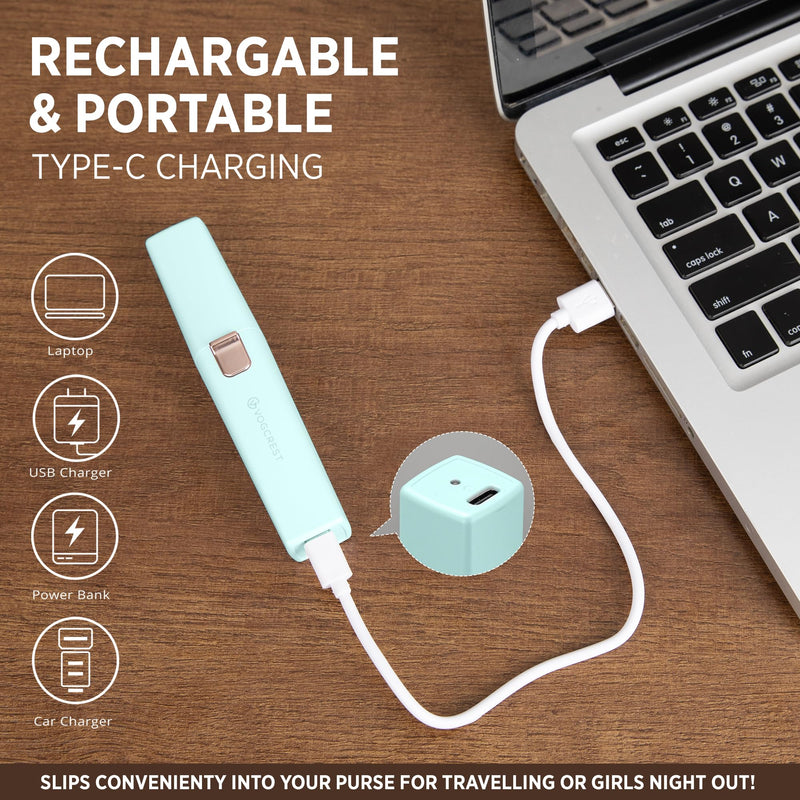 Eyebrow facial hair remover for women: Electric portable 2 in 1 hair remover - rechargeable for removing facial lips and body hair in women with built-in LED light green - NewNest Australia