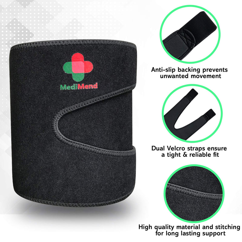 Adjustable Thigh Support, Large, Hamstring & Quad Pain Relief, Men & Women - Sports & Medical Support - Pulled Muscle Compression Sleeve for Sprains & Strains - NewNest Australia