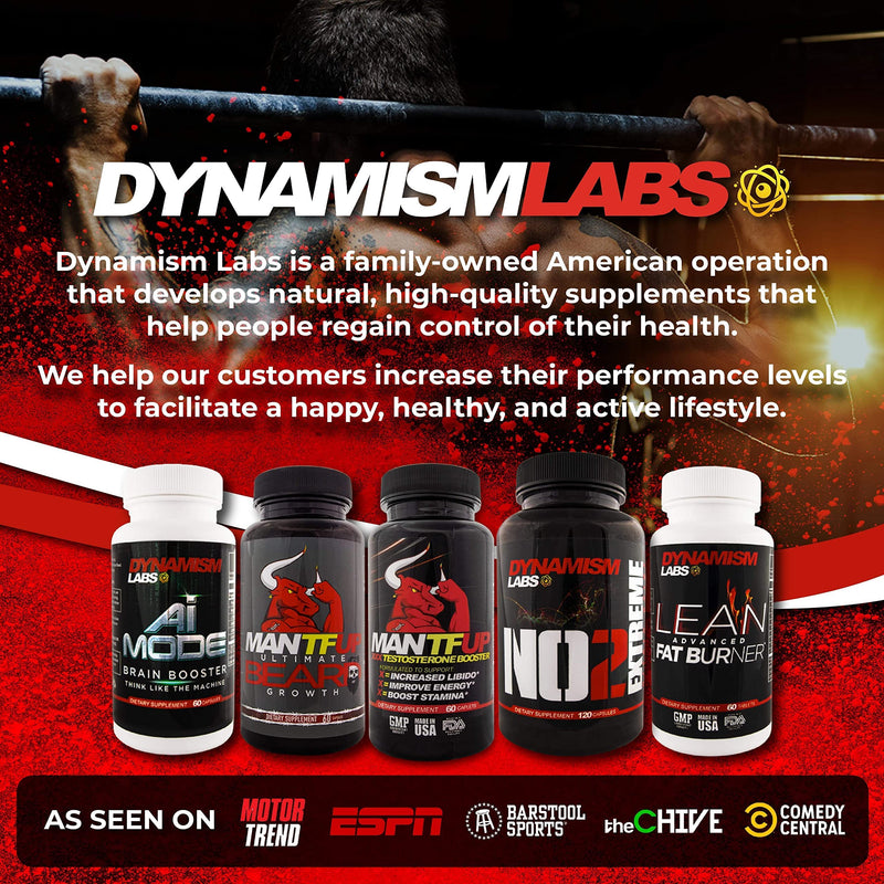 Dynamism Labs MANTFUP Testosterone Booster for Men | Natural Enhancement to Boost Sexual Health, Libido, Stamina & Energy | Vegan with Horny Goat Weed | Made in USA (1 Month Supply, 60 Caplets) - NewNest Australia