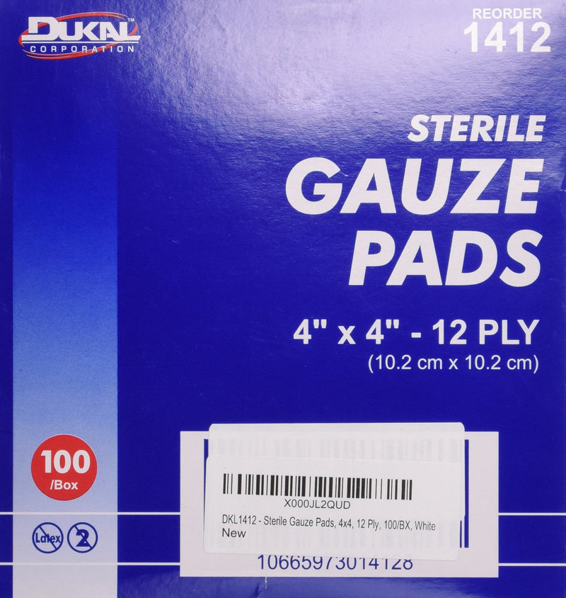 DKL1412 - Dukal Sterile Gauze Pad, 4x4, 12 ply - NewNest Australia