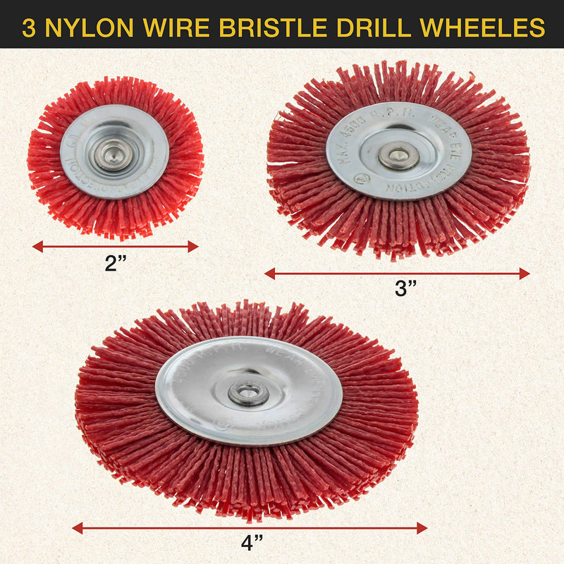 Dura-Gold 6 Piece Abrasive Filament Nylon Wire Bristle Drill Wheel and Cup Brush Set - Coarse Sanding Scuffing, 1/4" Drill Shank - Remove Rust, Corrosion, Paint - Surface Prep Truck Bed Liner Coating - NewNest Australia