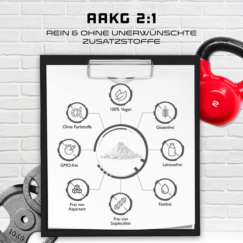 AAKG - 500 g - L-arginine alpha-ketoglutarate (2:1) - Optimal solubility - Laboratory tested - Vegan - Pure powder without additives - Premium arginine amino acid - German Elite Nutrition - NewNest Australia