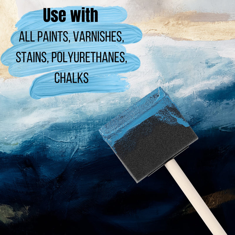 Bates- Foam Paint Brushes, 3 Inch, 12 pcs, Foam Brush, Sponge Brush, Sponge Brushes for Painting, Sponge Paint Brush, Foam Brushes for Staining, Paint Sponges, Sponge Paint Brushes for Painting. - NewNest Australia
