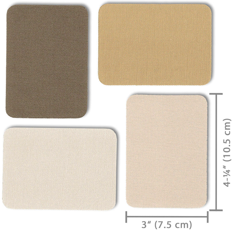ZEFFFKA Premium Quality Fabric Iron-on Patches Inside & Outside Strongest Glue 100% Cotton Shades of Brown Beige Khaki Repair Decorating Kit 12 Pieces Size 3" by 4-1/4" (7.5 cm x 10.5 cm) - NewNest Australia